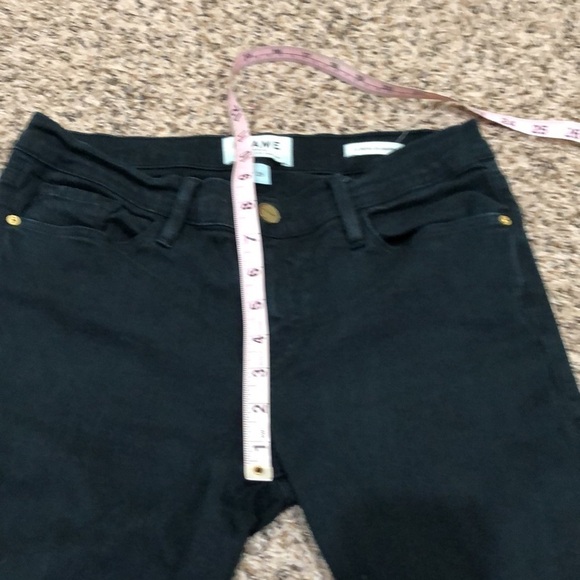 Frame Le Skinny Jeanne Jeans Size 29 Spruce Rips Forest Green - Picture 8 of 12